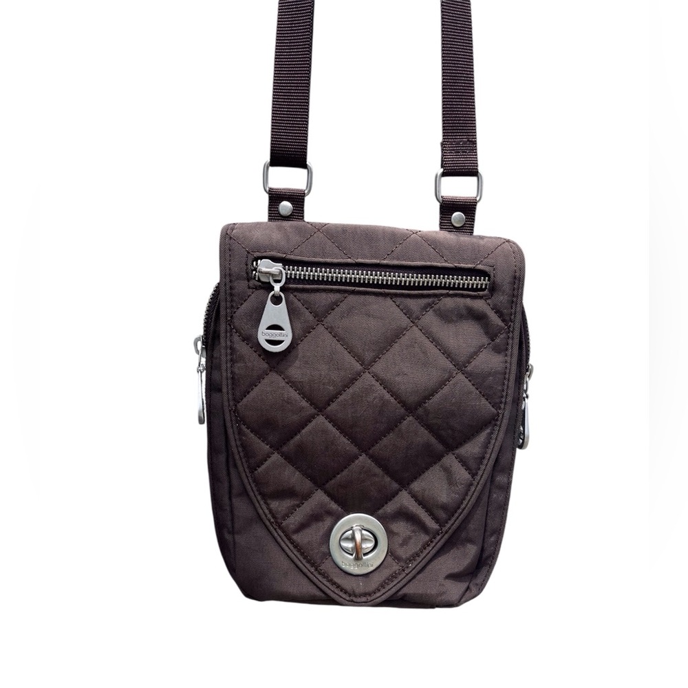 VTG Baggollini Quilted Brown Crossbody Bag
